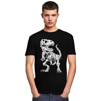 Skaists T-Rex Skeleta Dino Kauli T Krekls ar Īsām Piedurknēm, Mīkstu Kokvilnas T-krekls Drukas Paleontologist Dinozauru Tees Modes Tshirt