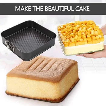 Kvadrātveida Springform Bakeware Pan Nonstick Leakproof Kūka Panna Bakeware Siera Kūka Pannas, Cepšanas Siera Kūku Pannu Komplekts 3 Gab./Komplekts