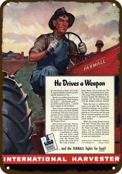 1944. Gada Starptautisko Kombains Farmall Traktoru Saimniecība Vintage Izskatu Metāla Zīmju Ieroci
