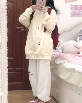 Balts Amīnu Bikses Modes Meitene Harajuku Amīnu Bikses Harajuku Studentu Smieklīgi Taisni Vasarā, Rudenī Kawaii High Street Bikses