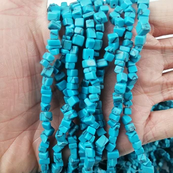 YHBZRET Nelegālo Dabas Imports Zilā Turquoises Grants Mikroshēmas krellītēm Rotaslietas Pieņemšanas 86cm daļa aproces Kaklarota DIY