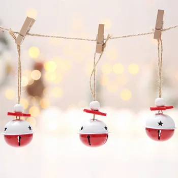 3 cm, sarkans un balts metāla mazie zvaniņi amatniecības DIY kuloni, Ziemassvētku dekorācijas, Ziemassvētku koks piederumi rotas mazie zvaniņi