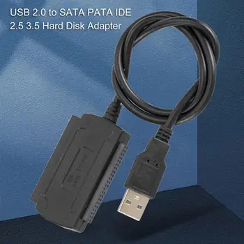 Converter Kabeļu Uzticamu Plug Spēlēt Stabili USB 2.0 SATA PATA (IDE 2.5 3.5 Cieto Disku Adaptera Kabeli, kas paredzēts Datoriem