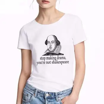 Sieviešu T Krekls Drukas Burtu T-krekls Gadījuma Balts ar Īsām Piedurknēm Topi Pārtraukt veikt Drāma Jums atkal Nav Šekspīru