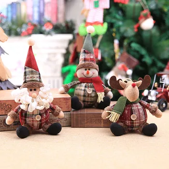 Navidad Ir 2021. Cute Santa Sniegavīrs Briežu Lelle Ziemassvētku Rotājumi Dāvanu Rotaļlietas Ziemassvētku Eglīte Karājas Ornaments Jaunā Gada Mājas Dekoru