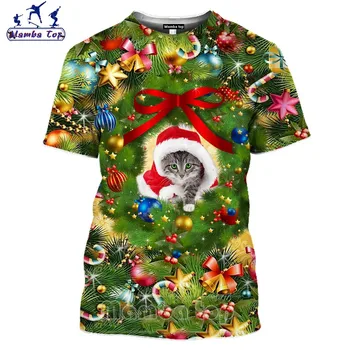 Jaunu 2021 Mamba Top Jaunā Gada Dāvana T-krekls 3D Iespiests Sarkans Ziemassvētku T-krekls Cosplay Santa Claus T-krekls Dāmas Harajuku Unisex