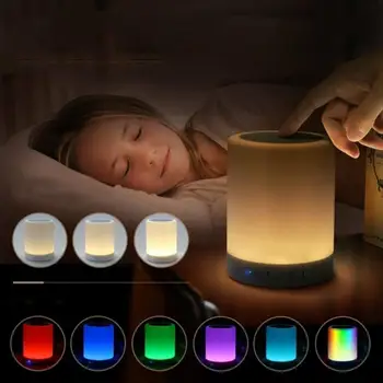 Pārnēsājamie Bluetooth Bezvadu Skaļrunis Spēlētājs Pat Gaismas Skaļrunis TF Gultas Nakts Atbalstu LED AUX Lampas Krāsains Galda Gaismas T3H1