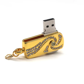 Ātrgaitas PenDrive, Metāla, Kristāla, Zelta, Nerūsējošā tērauda Atslēgu piekariņi USB Flash Diska 8G 16.G 32GB 64G Pen Drive Memory Stick USB 2.0