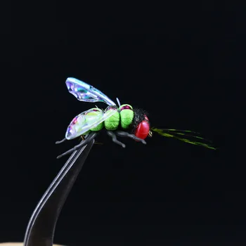 3pcs mākslīgā pheanicia housefly āķis size14# reāli kukaiņu lure par foreļu zvejas floatable ilgstoši lidot zvejas mušas