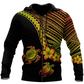3D Hawaii pelēkā vārna Polinēzijas Habiscus Bruņurupucis Vīriešu/Sieviešu Krekls Pavasara/Rudens Ikdienas Džemperis Rāvējslēdzēju Unisex Streetwear