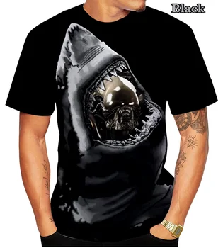 Radošā haizivis 3d drukāšanas īsām piedurknēm Vīriešu, sieviešu t krekls