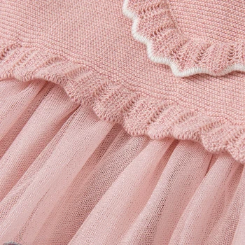 DB1220462 dave bella pavasarī baby meitenes cute bow acs džemperis kleitu modes puse kleita bērniem meitene zīdaiņu lolita drēbes