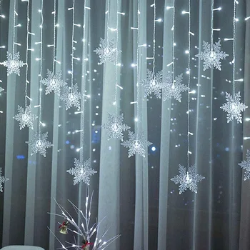 LED Sniegpārslas Lāsteku Lampas Aizkaru String Gaismas Pasaku Apgaismes Lampas Iekštelpu Ziemassvētku Puse Mājas Dekoru Piederumi