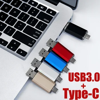 Hotsale OTG USB Flash Drive C Tipa Pildspalva Diska 256 GB 128GB 64GB, 32GB 16GB USB Stick 3.0 Pendrive Tipa Ierīces C