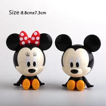 2 Gab./Komplekts Disney Plastmasas Mickey Mouse Minnie Dzimšanas Dienas Kūka Apdare Mickey Mouse Rīcības Attēls Pvc Modelis Anime Dāvanas, Disney
