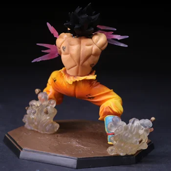 Dragon Ball Z GK Son Goku Rīcības Attēls, Anime 12cm Modelis Kakarotto Super Saiyan Kaujas Aina Statuja Apdare Vācot Rotaļlietas