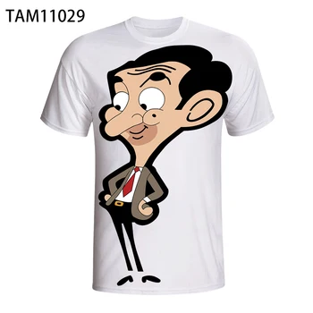 Mr Bean Ģimenes Fun Vecāku Bērnu Vasaras 3D Karikatūra Izdrukāt vīriešu Īsām Piedurknēm T-Krekls Izmērs 100-5xl