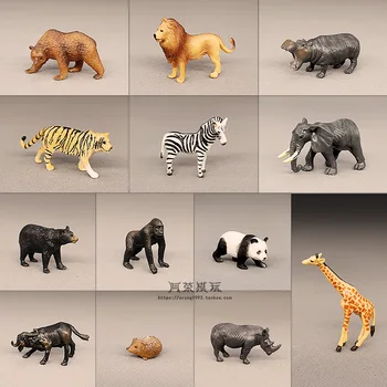 Savvaļas Dzīvnieku Miniatūras Modeli, Dekoru Āfrikas Lauva, Tīģeris Hippo Degunradžu Žirafe Lācis, Zebra Orangutan Rīcības Attēls Statuetes Rotaļlietas