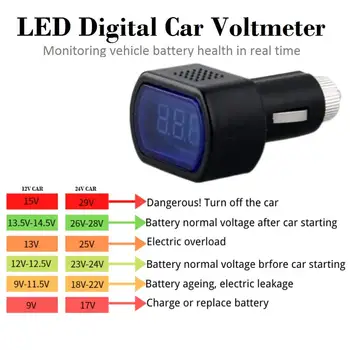 Piepīpētāja voltmetrs Pārnēsājamo Digitālo Monitoru Auto Volt Voltmetrs Testera LCD piepīpētāja Sprieguma mēraparātu Panelī 8-30V