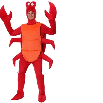 Jaunas Halloween cosplay pieauguši Vīrieši Ziemassvētku Red Lobster Kostīmu Pieaugušo Partiju Brīvs savvaļas Dzīvnieku kostīms puse Pyjama, lai mazulis