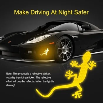 2gab auto atstarojošā lente self-adhesive3D atstarojošs gecko drošības uzlīmes brīdinājuma dekorēšana, automašīnu aptver skrāpējumiem
