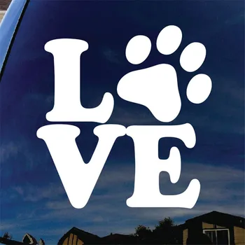 Mīlestība Ķepu Suns, Kaķis Ģimenes die samazināt vinila decal logus, automašīnas, kravas automašīnu, instrumentu kaste, laptop, noteBook uzlīmes baltas