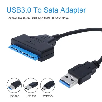 SATA 3 Kabeli, Sata USB Adapteris 6Gbps 2,5 Collu Ārējo SSD HDD 2.5 Collu Ārējo SSD HDD Cieto Disku 22 Pin Sata III Kabeli
