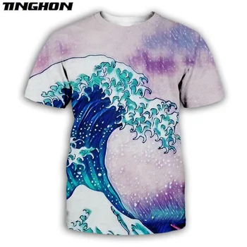 Modes Harajuku Jūras Viļņu 3D Pilnībā Iespiests T-krekls Vasaras Topi Vīrieši Sievietes Hiphop Gadījuma Plus Izmērs XS 6XL 7XL 03
