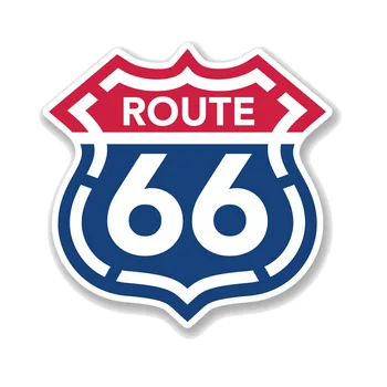 YJZT 13,5 CM*13.2 CM Karogu Amerikā Ceļot ASV Route 66 PVC Automašīnu, Motociklu Uzlīmes 11-00735