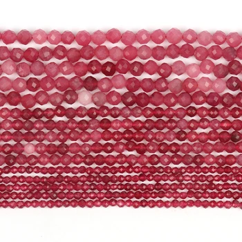 Slīpētas Dabas Rubine krellītēm 2/3/4mm Dārgakmeņi Tiny Krelles Zaudēt Krelles Rotaslietas Pieņemšanas DIY Slim Aproce sievietes Vēders Ķēdes