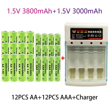 Batterie Uzlādējams originale, 1,5 V AA3.8Ah + AAA3.0Ah, NI-MH 1.5 V, pārlej horloges, souris, ordinateurs, jouets, livrais