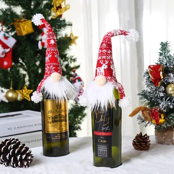 2022 Ziemassvētku Vīna Pudeles Vāciņu Priecīgus Ziemassvētku Rotājumi Mājās Ziemassvētku Rotājumi Xmas Dāvanas Laimīgu Jauno Gadu