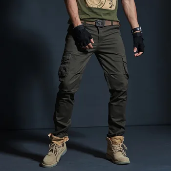 Bikses Vīriešiem Ir 2021. Gadījuma Maskēties Militārās Taktikas Kravas Bikses Multi-Kabatas Modes Joggers Melns Armijas Bikses Augstas Kvalitātes