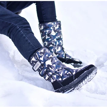 Ir 2021. Vīriešiem platformas Zābaki, sniega zābaki vīriešiem bieza plīša ūdensizturīgs neslīdīgu ziemas apavi Plus izmērs 36 - 47