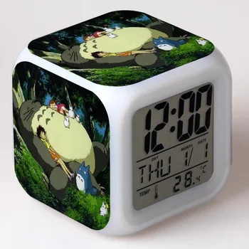 3D Totoro Japāņu Anime Kids Modinātājs Wekker Digitālais Modinātājs Rotaļlietas Led Reloj Despertador Pamosties Gaismas Reveil Galda Pulkstenis