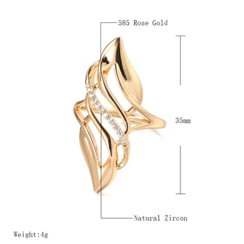 Kristāla Ziedu 585 Rožu Zelta Gredzeni Sievietēm Dobi Konstrukciju Liela Izmēra Spilgti Dabas Zircon Luksusa Modes Smalkas Rotaslietas Tendence Ir 2021.