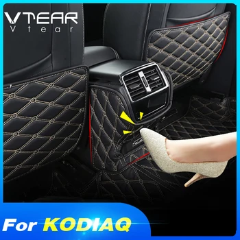 Vtear par Skoda Kodiaq seat pad anti kick mat pārsegs aizsargā spilvenu interjera bērns putekļu necaurlaidīgs auto pad auto-stils aksesuāri