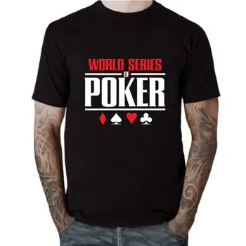 Smieklīgi Vasaras Tshirt Moderns WSOP World Series of Poker Druka T kreklu Kazino žetonus, Topi, t-veida, Las Vegas poker mikroshēmas T krekls vīriešiem