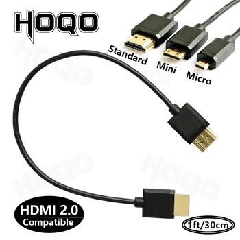 OD 3.2 mm Super Mīkstās Micro HDMI-saderīgam & Mini HDMI-saderīgam vīriešu Tievu Kabeli 2k 4k hd @60hz Gaismas svars Portatīvo