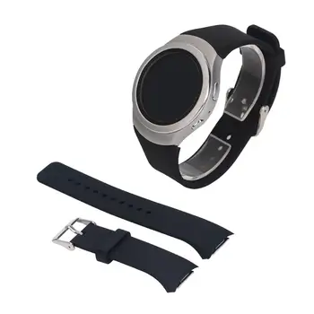 Skatīties Siksnu Samsung Rīku S2 R720 Nomaiņa Silikona vienkrāsainu Sporta Watchband Siksnas Samsung s2 smart pulksteņu siksniņas