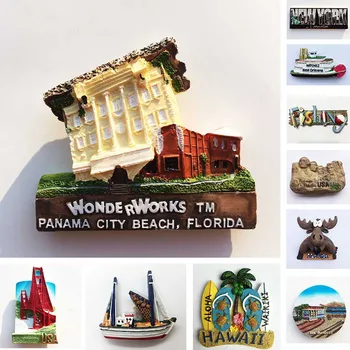 ASV New Yourk, Ledusskapis Magnēti Florida WonderWorks San Francisco Hawaii Tūrisma Suvenīru Magnētisko Ledusskapis Magnēti Dāvanas