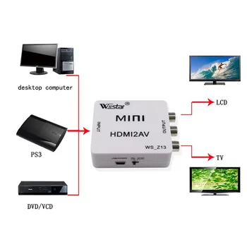 HDMI, AV Converter HDMI, Composite AV Adapteri RCA CVBS HDMI2AV Video 1080P TV STB