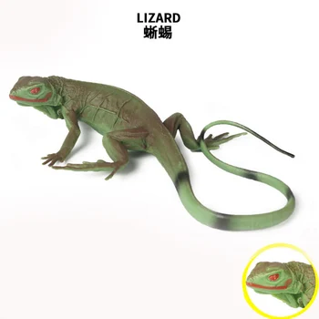 Simulācijas dzīvnieku modeli rāpuļu desanta zaļā iguāna ķirzaka četrkājainajiem čūska, ķirzaka modelis grūts rotaļlietas cietas plastmasas
