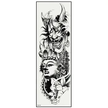 Pilnu Roku Ziedi Dēmons Krāsains Tetovējums Uzlīme Pastu Vīrietis Sieviete Ūdensnoturīgas Uzlīmes Raksturs Vienu Reizi par Vīrieti, un Sievietes
