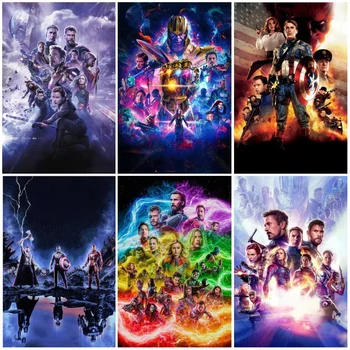 Marvel Supervaroņu Filmas Varoni Thanos Krāsošana Drukāt Audekla Sienas Māksla Plakāti Avengers Priekšstatu par Dzīves Telpu Dekorēšana Dāvanu