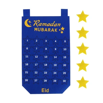 Eid Mubarak DIY Zilā, Rozā Bērniem Dāvanas Jutos Kalendāra Islāmu Musulmaņu Persona Grafiks Kalendāri Zvaigžņu kategorijas Uzlīme Apdare Ramadāna Kareem