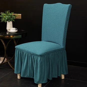 Luksusa svārki stils žakarda Sēdekļa Krēsls Segtu ar atpakaļ Spandex Slipcover Virtuves Krēslu pārvalki mājas Banketu, Kāzu Ēdināšana