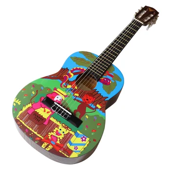 Rietumu ģitāra 30 collas klasiskā ģitāra spīdīgo 6 string krāsains pilna izmēra dizainu klasiskā ģitāra bērniem