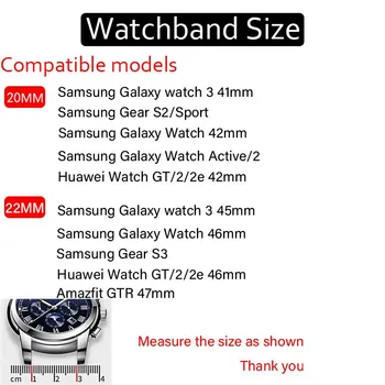 20mm 22mm skatīties siksnu Samsung Galaxy skatīties 3 45mm/42mm/Active-2 Pārnesumu S3 Pierobežas silikona aproce Huawei GT/2/2e siksna 46 mm