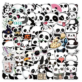 50gab Dzīvnieku Panda Uzlīmes Classic Grafiti, lai Čemodānu Atdzist Klēpjdatoru Skeitborda Multfilmas Rotaļlietu Bagāžas Cute Dzīvnieku Panda Decal